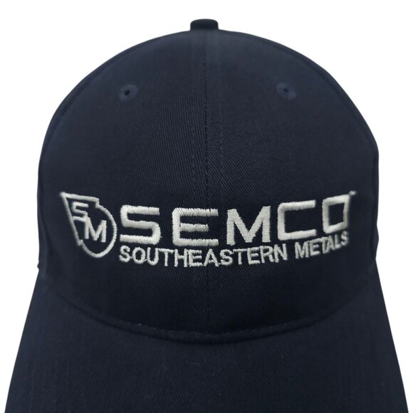 SEMCO American Flag Strapback Cap Trucker Baseball Embroidered Logo Blue Hat - Picture 7 of 14